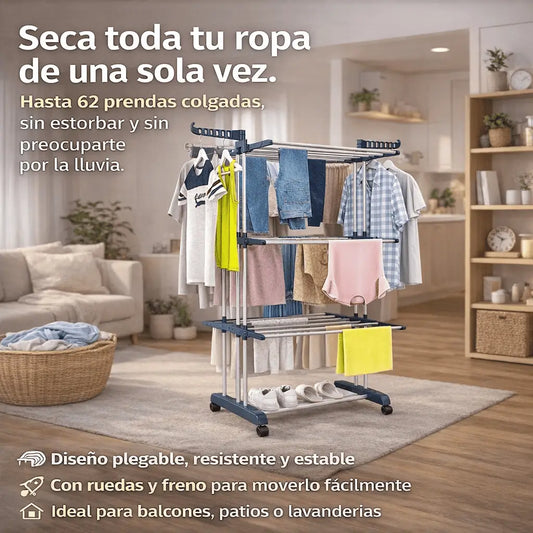 Tendedero Plegable Grande de 4 Niveles.