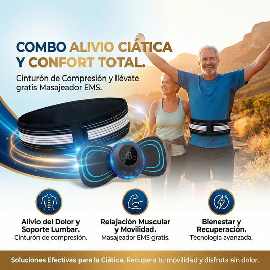 Combo Alivio de la Ciática:  Cinturón de apoyo + Masajeador EMS